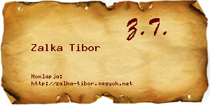 Zalka Tibor névjegykártya